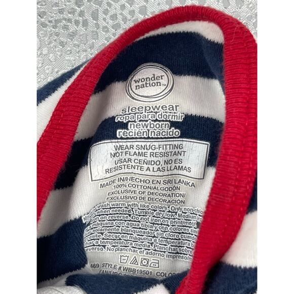 Carters Wonder Nation Cat & Jack Lot of 3 Footed One Piece Pajamas Newborn Baby - Picture 9 of 10